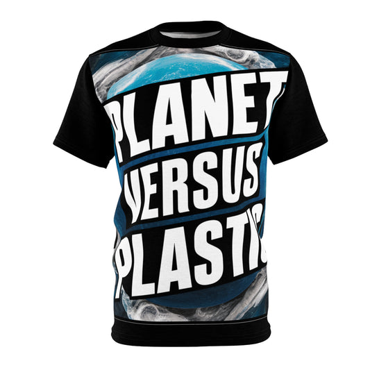 PoM's special edition "Planet versus Plastic" (Model I, Intern. Earth Day 2024) ... Unisex Cut & Sew Tee (AOP - All Over Print)