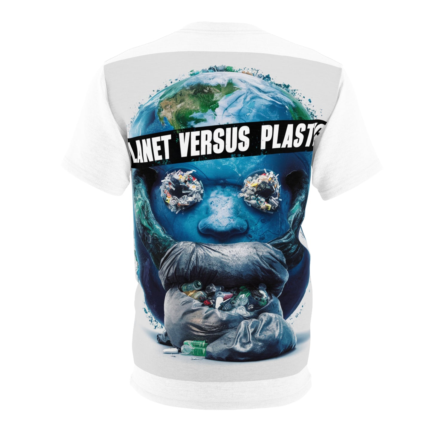 PoM's special edition "Planet versus Plastic" (Model C, Intern. Earth Day 2024) ... Unisex Cut & Sew Tee (AOP - All Over Print)