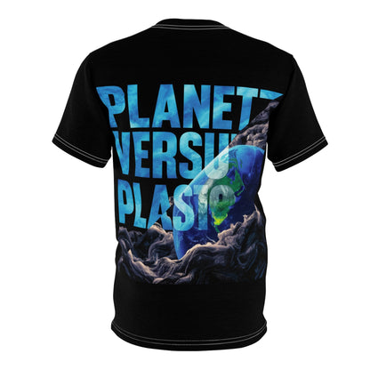 PoM's special edition "Planet versus Plastic" (Model B, Intern. Earth Day 2024) ... Unisex Cut & Sew Tee (AOP - All Over Print)