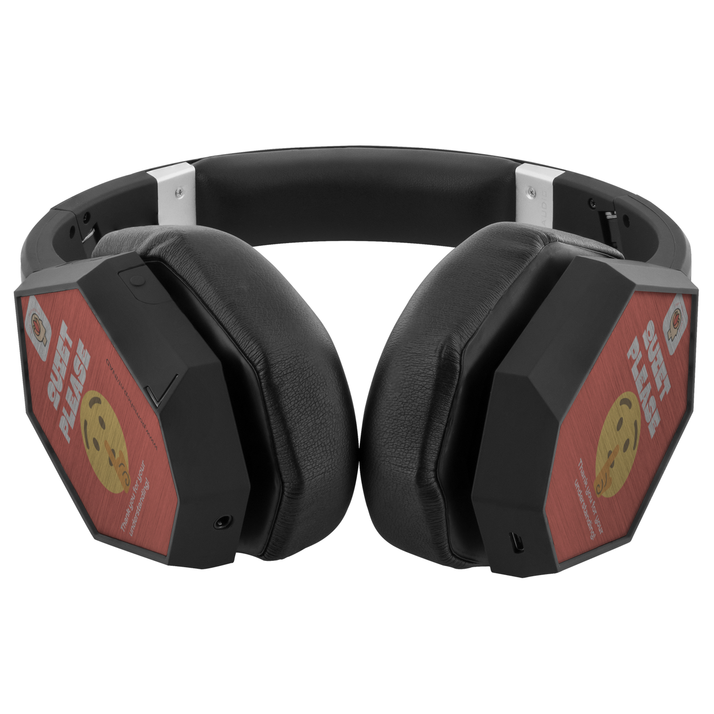 Bluetooth Headphones - Model Wrapsody (with mic, noise cancellation, print: Quiet Please)
