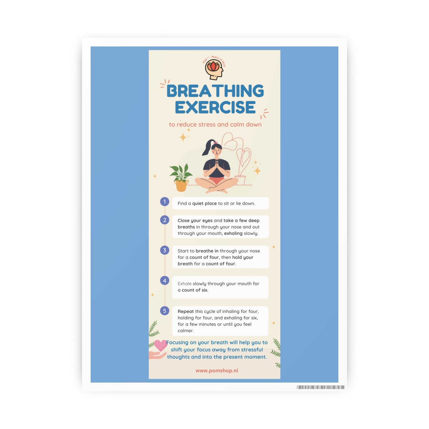 PoM's series MINDFULNESS ... Breathing Exercise (for stress relesae) - Photo Art Paper Posters (different sizes from 6''x8'' to 12''x16'')
