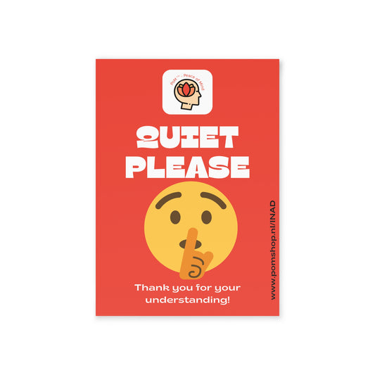 PoM's series "International NOISE AWARENESS Day" ... Greeting Cards (Two-sided print: Quiet Please)