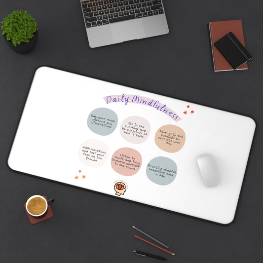 PoM's Mindfulness series ... Daily Mindfulness (6 x care taking) - durable Mouse pad - Desk Mat (neopren, anti-slip)