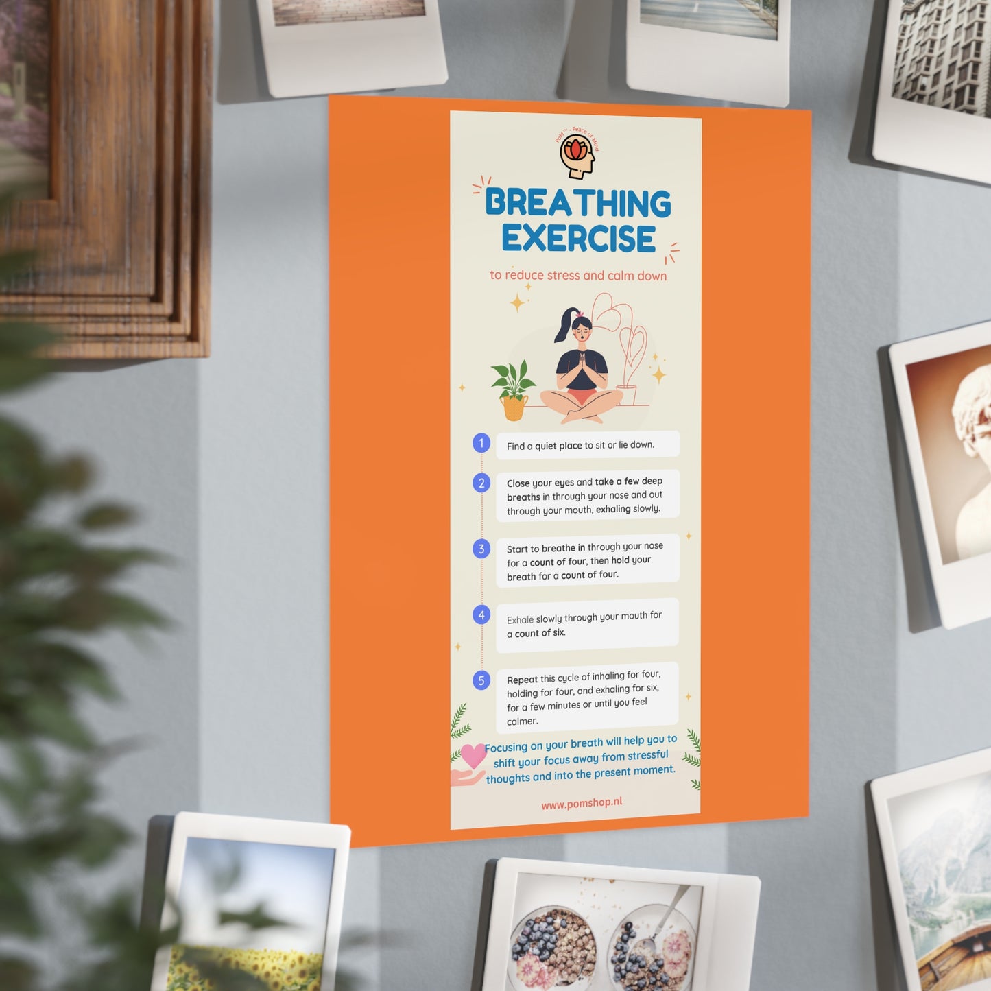 PoM's series MINDFULNESS ... Breathing Exercise to reduce stress - Unframed Print (matte or glossy)