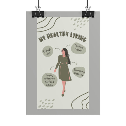 PoM's Self Motivation series ... My Healthy Living (affirmation) - Rolled Poster (180, 200 or 285 gsm paper options)