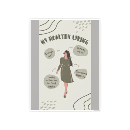 PoM's Self Motivation series ... "My Healthy Living" (affirmation) - Photo Art Paper Posters (different sizes from 6''x8'' to 12''x16'')