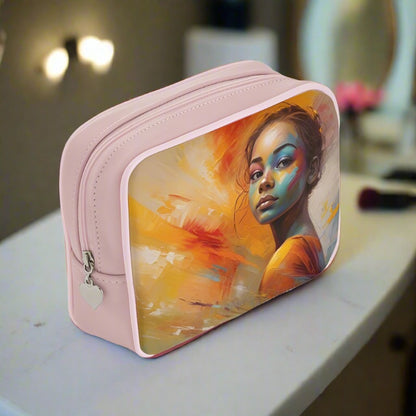 PoM's ECO series "Happy Life" ... Make Up bags (one side front print, leather + 100% polysatin)
