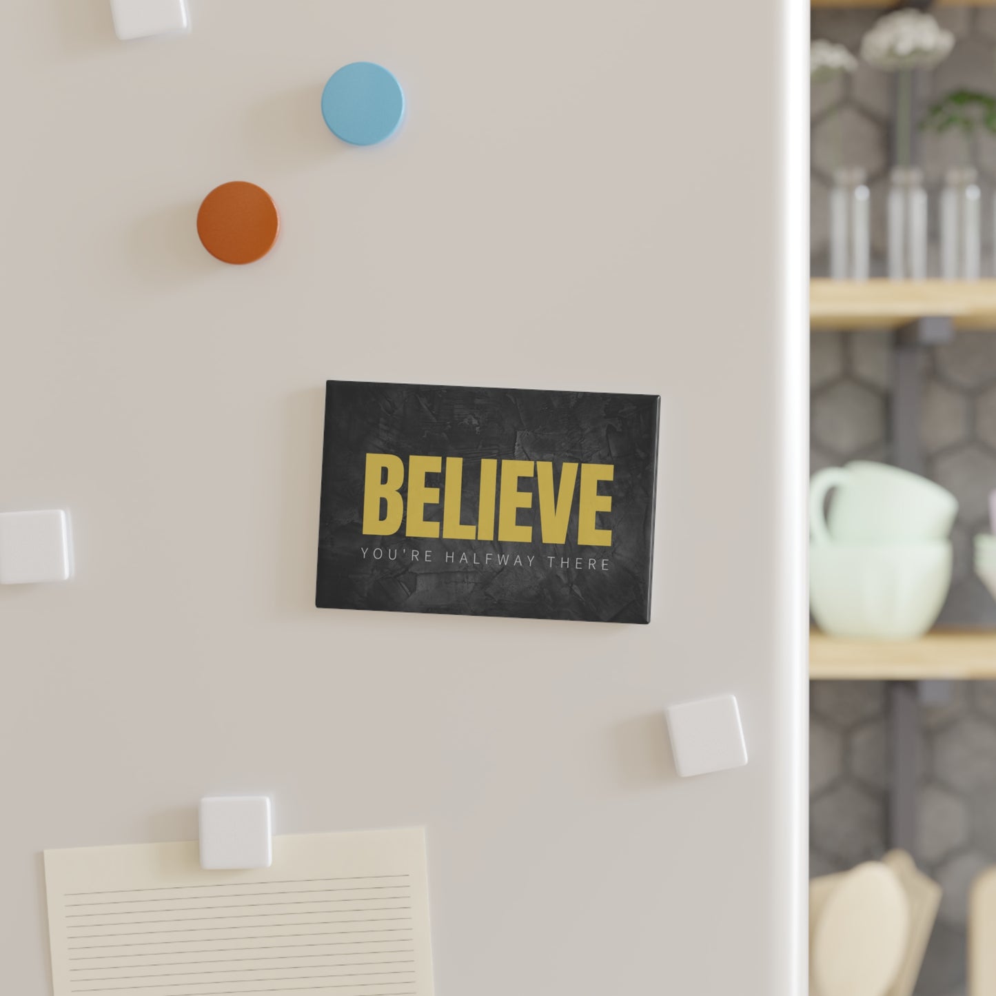 PoM's Self Motivation Bundle (#MSM-B06007A): BELIEVE ... Sweatshirt (Hoody), Mouse Pad, Tea & Coffee Mug (frosted Glass, Ceramic), Bumper Sticker and Magnet (rectangle)