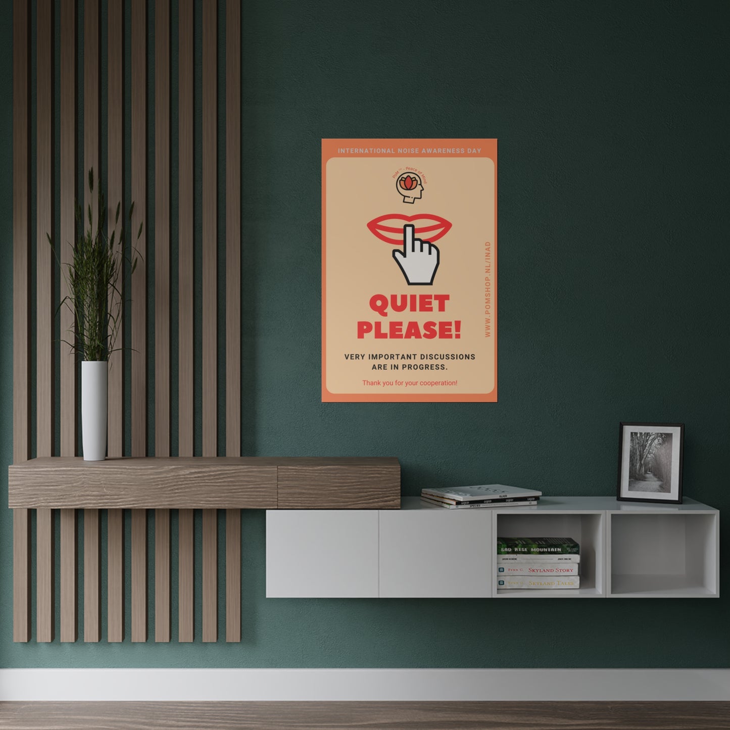 PoM's International NOISE AWARENESS Day series .... QUIET PLEASE poster (Satin paper, 300gsm, 6 sizes)