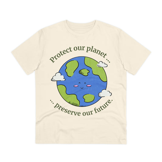 PoW's International EARTH Day series ... "Protect our Planet ..." - Cotton T-shirt (100% Organic - Unisex, 10 sizes and 12 colours)