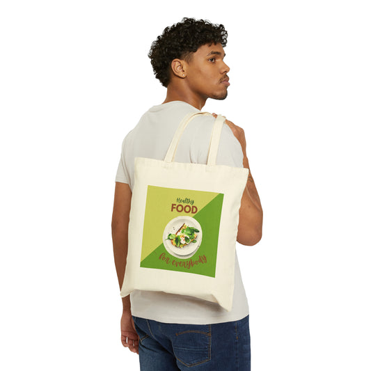 PoM series Healthy Nutrition & Diet ... Healthy FOOD ... for everybody. - 100% Cotton Canvas Tote Bag (with handles, heavy fabric)