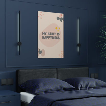 PoM's series of Mindfulness & Self-Motivation .... "My Habit is Happyness" self affirmation poster (Satin paper, 300gsm, 6 sizes)