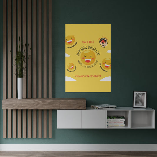 PoM's series Mindfulness & Self Motivation ... Happy World Laughter Day 2024 Poster (Satin paper, 300gsm, 6 sizes)