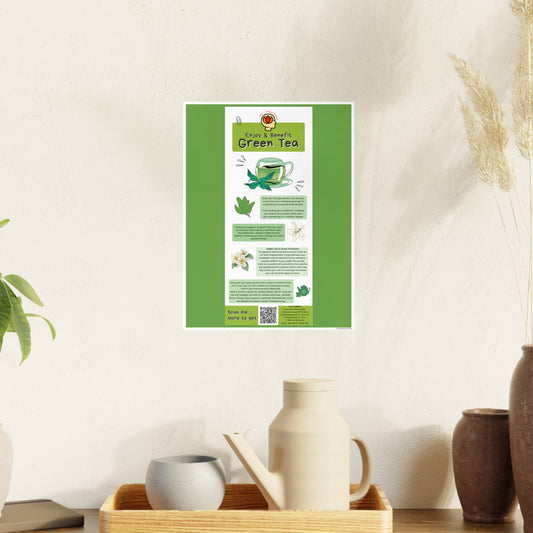 ENJOY & BENEFIT GREEN TEA - Photo Art Paper Posters (different sizes from 6''x8'' to 12''x16'')