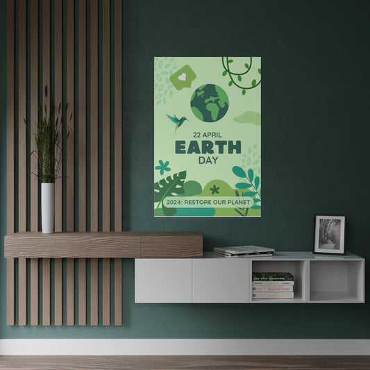 PoM's International EARTH Day series .... "2024 theme: Restore our Planet" poster (Satin paper, 300gsm, 6 sizes)