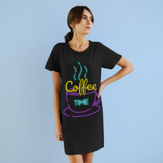 PoM's (hand brewed) Coffee series ... Coffee Time - organic T-Shirt Dress (100% cotton, no pesticides, light fabric / short length)