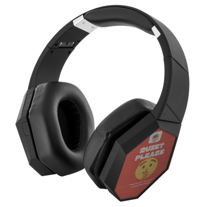 Bluetooth Headphones - Model Wrapsody (with mic, noise cancellation, print: Quiet Please)